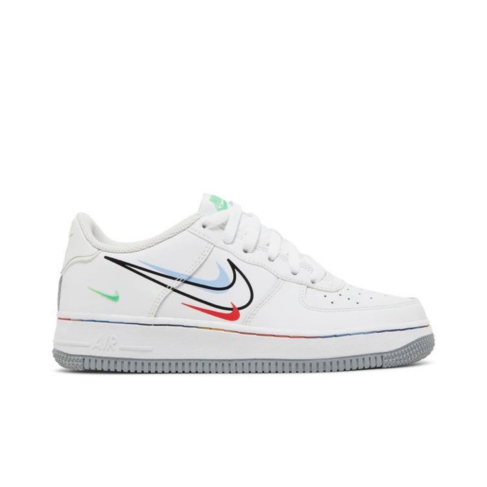 Nike Air Force 1 Low WMNS White/LT Green Spark-Aluminum Multi Swoosh